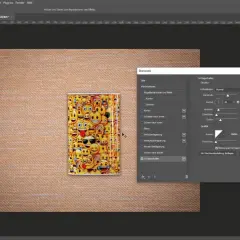 Creare ombra Photoshop su un oggetto con emoji. Il pannello "Ebenenstil" mostra le opzioni per aggiungere uno Schlagschatten.