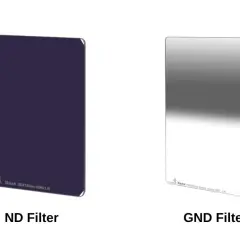Due filtri fotografici: un ND viola uniforme e un GND sfumato grigio. Ideali per ogni scatto.