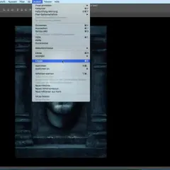 Menu "Visualizza" in Photoshop CC, con "Lineale" evidenziato, pronto per creare un progetto in formato a4 photoshop.