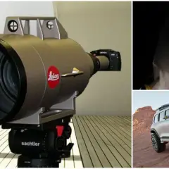 Obiettivo Leica, un uomo in abito tradizionale e un concept car Mercedes. Forse il Leica è l'obiettivo più costoso al mondo.