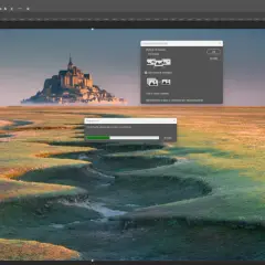 Software per focus stacking in azione: Photoshop fonde livelli per un'immagine nitida.