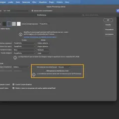 Preferenze di Photoshop: imposta la dimensione del font dell'interfaccia. Modificare testo già scritto è facile con queste opzioni.
