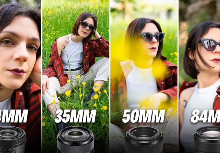 Confronto focali: 24mm, 35mm, 50mm, 84mm. L'obiettivo 50mm a cosa serve? Ottimo per ritratti con sfondo sfocato.