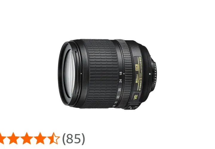 Obiettivo Nikon 18-105mm VR, versatile per paesaggi e ritratti. Ottimo per iniziare a fotografare.