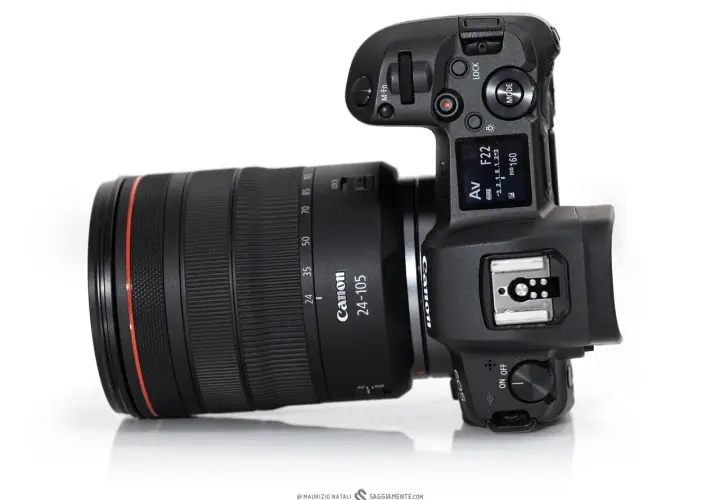 La Canon R9 con obiettivo 24-105mm, pronta per catturare ogni dettaglio.