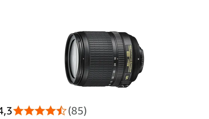 Obiettivo Nikon 18-105mm VR, versatile per paesaggi e ritratti. Ottimo per iniziare a fotografare.