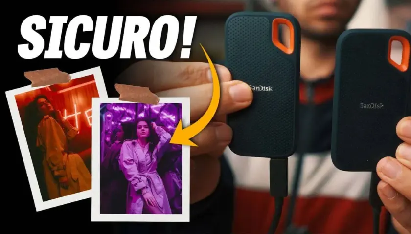Archiviare foto su hard disk esterno è sicuro! Due SSD SanDisk portatili, pronti a salvare i tuoi ricordi.