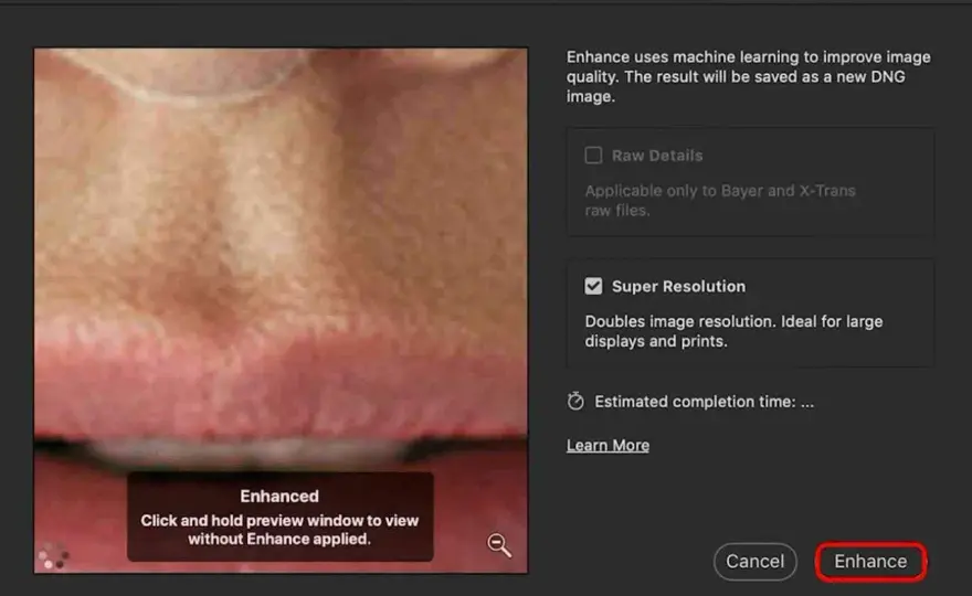 Super Resolution Photoshop - Ingrandisci foto con AI