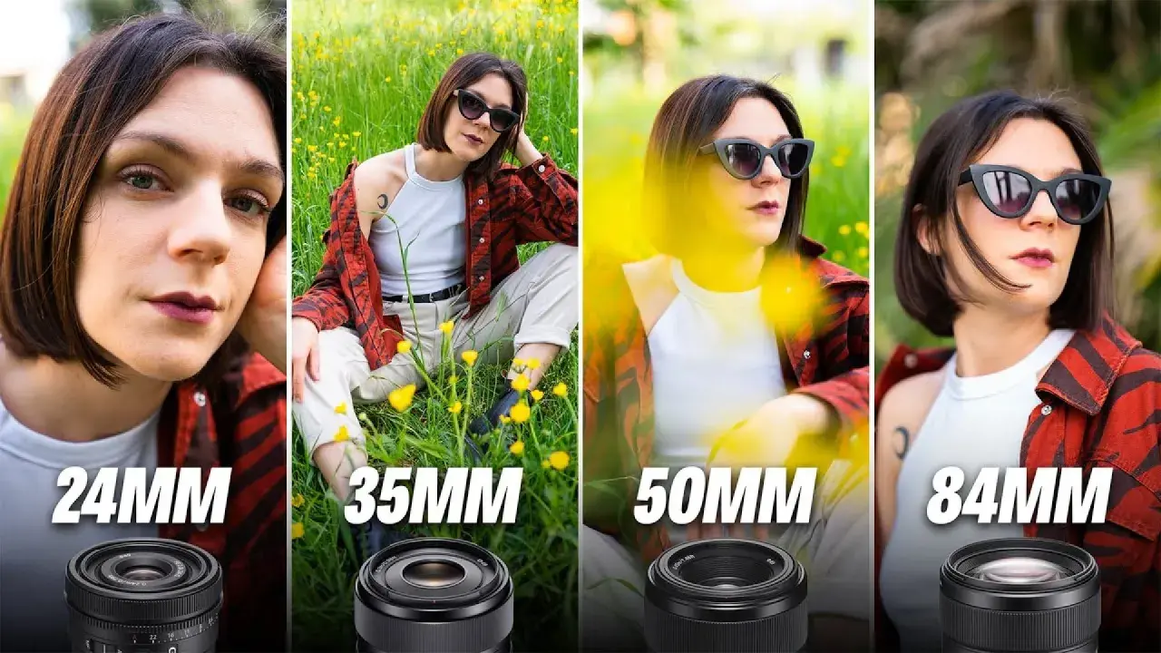 Confronto focali: 24mm, 35mm, 50mm, 84mm. L'obiettivo 50mm a cosa serve? Ottimo per ritratti con sfondo sfocato.