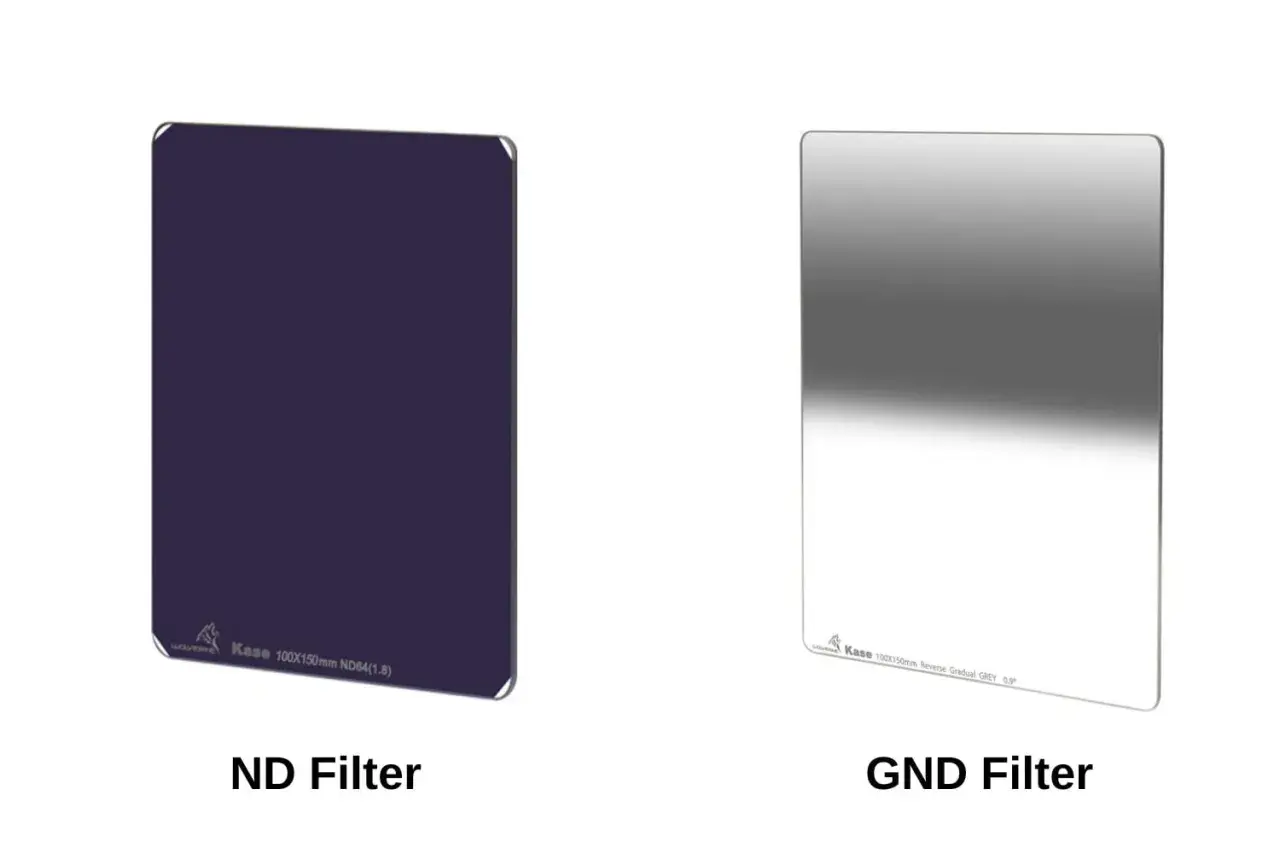 Due filtri fotografici: un ND viola uniforme e un GND sfumato grigio. Ideali per ogni scatto.